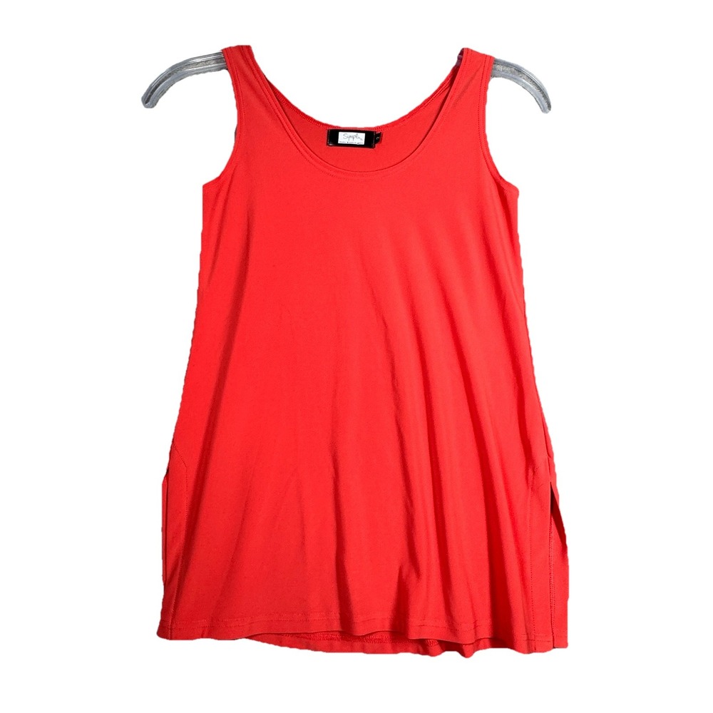 Sympli Shirt Womens 2 Orange Tank Layering Travel Friendly‎ Neutral Minimalist